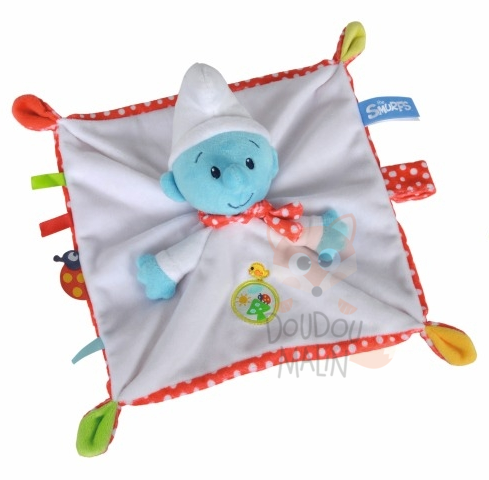  the smurfs baby comforter white blue red bird 